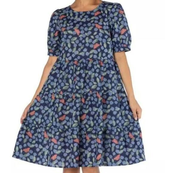 Princess Highway Dresses & Skirts - Princess Highway Linen Cotton Blackberry Tiered Short Sleeve Summer Dress 10
